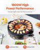 Hot Pot with Grill 1800W 2-in-1 Electric Smokeless Grill Hot Pot for 2-8 People