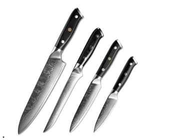 Cutlery Japanese Damascus steel knife kitchen knife fruit knife (Option: 4Pcs)
